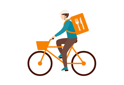 Uber Eats、出前館、menu、Woltのロゴ